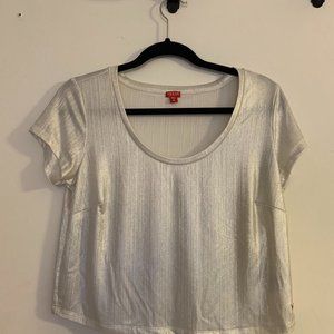 Guess Shiny Metallic Silver Top S